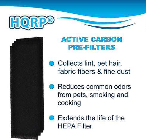HQRP HEPA Filter B with 4-Pack Carbon Filters, Compatible with GermGuardian AC4800, Oransi Finn