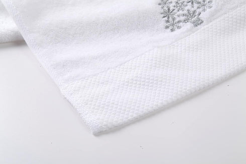 Quera 2 Pack Christmas Hand Towels Set, 100% Cotton Embroidered Luxury Decorative Dish Towels for Cleaning, Cooking
