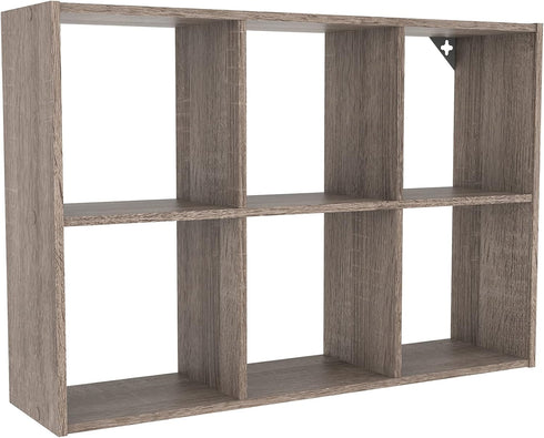 ClosetMaid Mini 6-Cube Desktop Storage: Wall Mount Organizer, Weathered Teak
