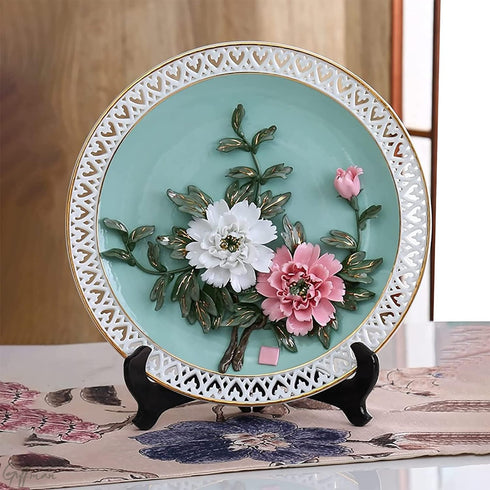 Guffman 12 Inch Wooden Display Stand - Black Wood Plate Stand for Decorative Plates