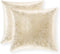 Xinrjojo Champagne Throw Pillows, 16x16 inch Gold and White Pillow Covers, Set of 2 Glitter Decorative Velvet Cushion
