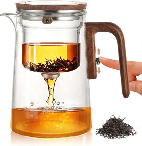GrowCube Tea Infuser Enchanti Tea Pot, Magic Glass Teapot with Infusers for Loose
