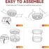 2 Counter 2 Counter Sevenblue Tier Large Fruit Basket for Kitchen with Banana Hangers, Metal Stackable Fruit Bowl