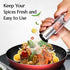 KINTEGOOD 2-in-1 Set, Stainless Steel Salt and Pepper Grinder Double Head Manual Mill, Refillable