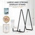 TR-LIFE 4 Pack 10 Inch Large Plate Stands for Display - Metal Plate Holder Stand + Picture Stand + Small Easels for Decorative Plate, Platter, Book, Plaques, Photo Frame, Tabletop Art