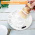 3 1 Boao Pieces Bamboo Dish Scrub Brush and Holder Natural Wooden Kitchen Cleaning Scrubbers Durable Bamboo Palm