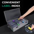 Cassette Tape Storage Box, Practical Holder for 48 Tapes, 16.34 x 9.25 x 3.54 Inch with Lids and Index Labels