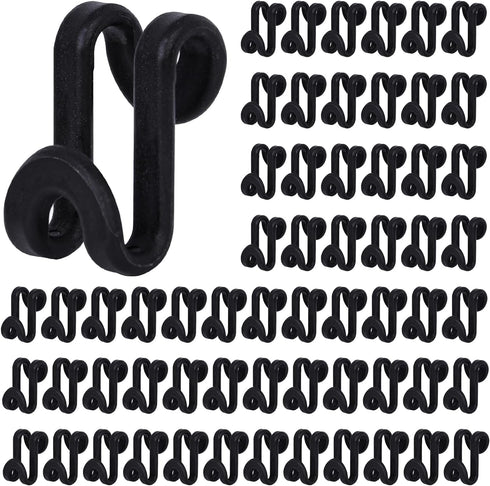 60PCS Black Hanger Connector Hooks, Heavy Duty Space Saving Hooks for Velvet and Wooden Hangers, Closet Organizer
