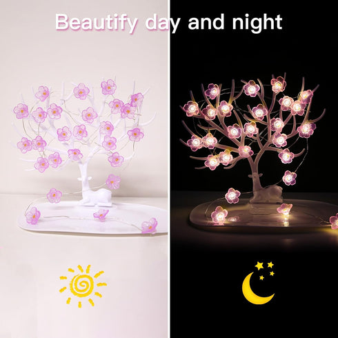 12.8 40 suddus Cherry Blossom Lights, ft LED Flower String Lights Battery Operated with Remote, Pink Fairy Light