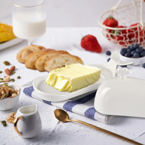 Countertop, Butter Dish with Lid for Cute Whale Design, Ceramic Butter Dish with Handle, Funny Kitchen Decor, Ideal