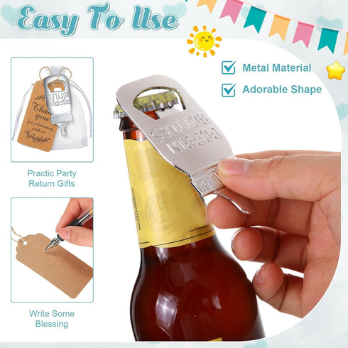 32 Pickmesh Pcs Popping Bottle Openers Baby Shower Return Favors for Guests Bear Footprint Pacifier Baby Bottle Openers