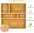 Secura Kitchen Drawer Utensil Organizer Box Set, 5 Pack Bamboo Holder for Cutlery, Makeup, Silverware, Jewelry