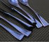 Flatware Set - 18/10 Stainless Steel Mirror Polished Blue Cutlery, 6 Piece Service for 1