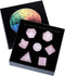Amogeeli Crystal Platonic Solids Sacred Geometry Set, Healing Stone Gift Kit with Merbaka Star and Rose Quartz