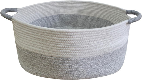 Medium Rope Basket with Handles, Medium Storage Basket, 17" L x 12.5" W x 8.5" H, Home Decor Basket, Towel Basket, Book