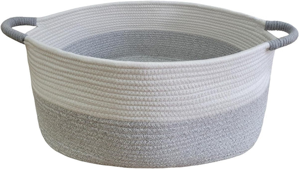 Medium Rope Basket with Handles, Medium Storage Basket, 17" L x 12.5" W x 8.5" H, Home Decor Basket, Towel Basket, Book