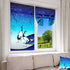 Door Curtains for Windows - Japanese Crane Printed Curtains for French Glass Door, 26 x 40 inch Tie Up Curtains