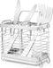 Stainless Steel Utensil Holder with 2 Compartments, Drying Rack for Kitchen Counter, Silverware Organizer