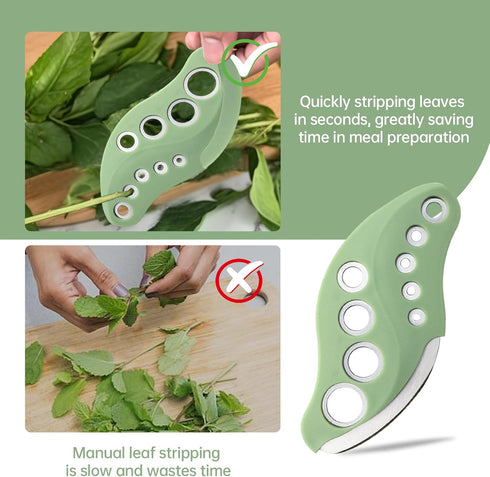 Generic 9 Herb Stripper Tool Holes with Herb Cutter, Herb Stripper Cutter Tool, Stainless Steel Kitchen Herbs Leaf