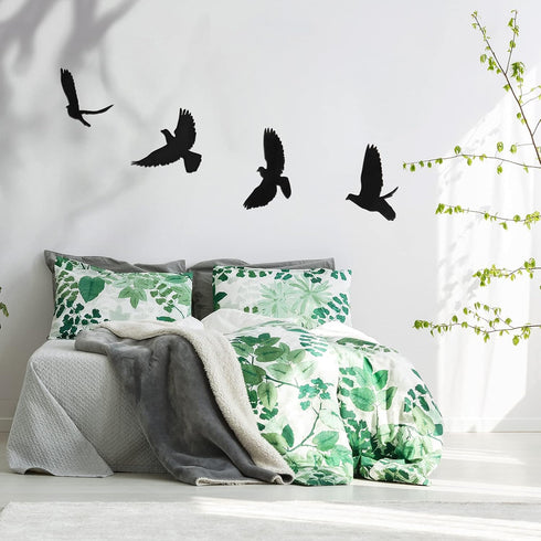 Blulu 4 Pieces Wooden Bird Wall Decor, Flying Bird Sculptures Wall Art for Home Living Room Bedroom Kitchen Decoration