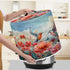 Hummingbird Floral Air Fryer Cover Washable Pressure Cooker Dust Cover for 6 Qt Small Kitchen Appliance Cover with Top Handle Dust Protection Bread Cover