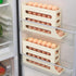 4 Tiers Egg Holder for Fridge - Automatic Egg Rolling Rack for 30 Eggs Storage (Cream Color)