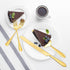 ROXBURGH Wedding Cake Knife and Server Set, Engraved Gold Forks for Cake Cutting, Pie Dessert Servers for Wedding