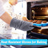 4 Pcs Oven Mitts and Pot Holders, High Heat Resistant 500 F Gloves for Baking, Cooking, Grilling (Light Gray)