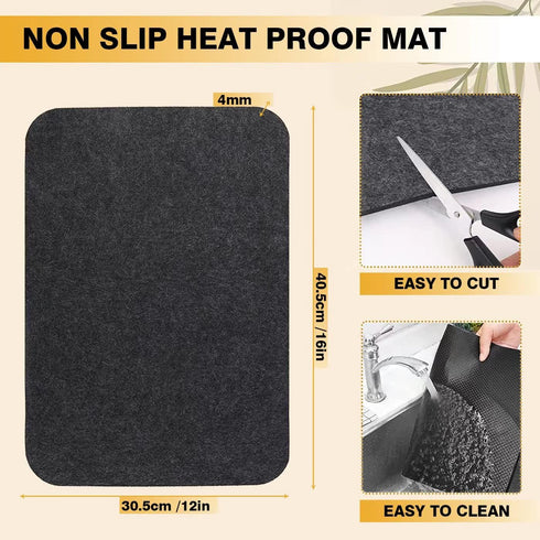 Heat Resistant Mats for Air Fryer Coffee Maker Kitchen Countertop, 4 Pcs 16 x 12 In Non-slip Silicone Appliance Slider for COSORI Ninja Foodi Air Fryer Toaster Oven Blender by Runeaoys