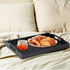 MDLUU Set 2 Countertop of Plastic Serving Tray, Ottoman Tray with Cutout Handles, Rectangle Butler Tray for Breakfast