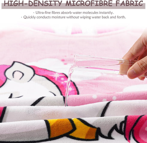 Swimming MOKANI Kids Hooded Poncho Towels, Soft & Absorbent Microfiber Beach Towel, Pool Changing Robe Bathrobe Bath