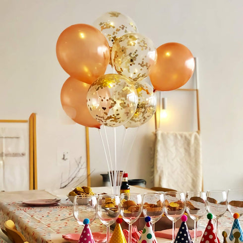 Gold Confetti Balloons - 25 Pcs Thickened 12 Inch Clear Latex Balloons with Confetti for Party Decorations