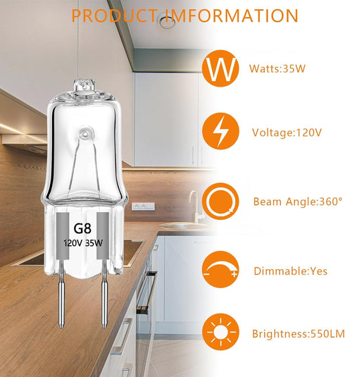Halogen Light Bulb for GE Microwave Oven - 35W Replaces WB25X10019, Kitchen Night Light for Samsung Elite Maytag