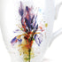 Iris Watercolor Purple On White - 16 Ounce Glossy Stoneware Mug with Handle