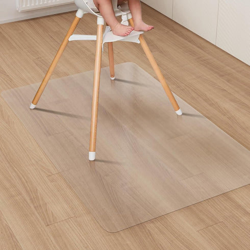Clear Plastic Area Mat for Under High Chair, 3'5' Large No Slip