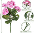 TOCHGREEN Artificial Fake Flowers Purple Pink Geranium Silk Flowers Outdoor UV Resistant Plant Bush 2 Bundles Faux Flowers Geraniums for Outdoors Garden Porch Window Box Home Wedding Decor by TOCHGREEN