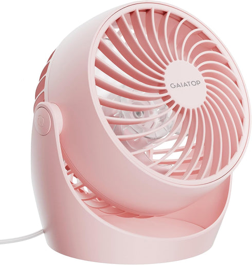 Gaiatop Air Circulator Fan, Portable 5-Inch Desk Fan with 3 Speed and 360° Adjustable Tilt for Home and Office