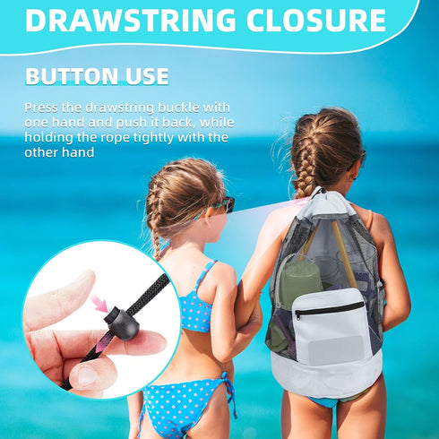 Anandming backpack (1, Beach toy bagmesh for beach,Beach Must Haves Sand Box Toys Seashell BagsWaterproof Swim Mesh