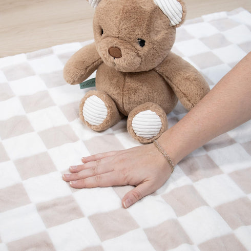 Set 0+ The Peanutshell Gift Benny Brown Teddy Bear Stuffed Animals and Baby Blanket for Boys, Girls, Newborn