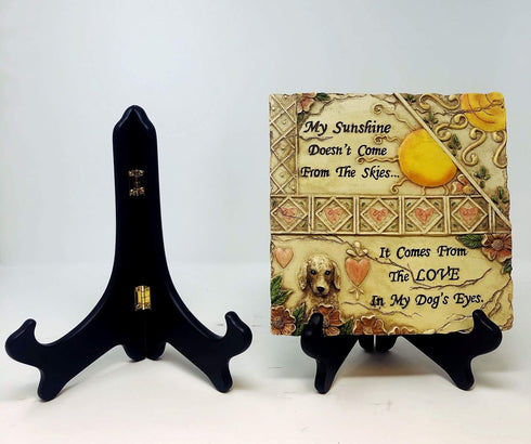 BANBERRY DESIGNS Black Wooden Easels, Premium Quality Folding Display Stand, 9" H, Set of 2