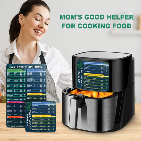 Air Fryer Magnetic Cheat Sheet Set, Cook Times Chart Magnet Sheet for Quick Reference Cooking and Frying