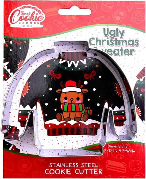 Christmas Sweater Cookie Cutter, Stainless Steel, Dishwasher Safe