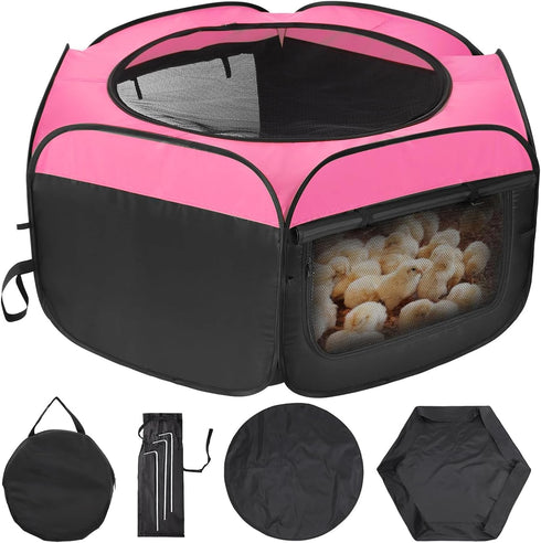 S SUPSCREWS Chicken Brooder Box for Chick Starter Kit,Portable Chick Brooder Pen/Chicken Playpen/Baby Chicken