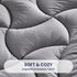 SLEEP ZONE Grey Waterproof Mattress Pad, Extra Long Twin College Dorm Bedding, Quilted Fitted Protector Cover