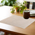 PIGCHCY Set of 4 Beige Placemats, Vinyl PVC Durable Place Mats for Dining Table, Heat Resistant Non-Slip Woven Mats