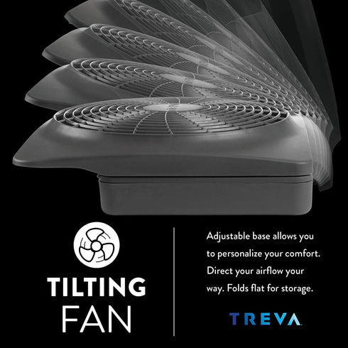 O2COOL Treva 10-Inch Portable Desktop Air Circulation Fan, 2 Speed, Compact Folding & Tilt Design, Graphite