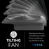 O2COOL Treva 10-Inch Portable Desktop Air Circulation Fan, 2 Speed, Compact Folding & Tilt Design, Graphite