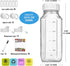 6 Pack 16 Oz 2 100% 2 Glass Juice Bottles with Pour Spouts, Airtight Heavy Duty SCREW Lid- Reusable Glass Milk Bottles