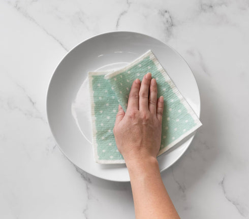 8 Count Martha Stewart Swedish Kitchen Absorbent Sponge Dish Cloths, Polka Dots