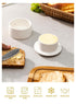 French Butter Crock with Lid, White Porcelain Butter Keeper with Waterline for Fresh Soft Butter without Refrigeration
